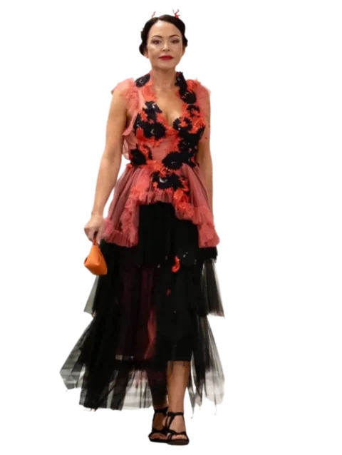 "Night Fire" Dress: Passion and Mystery in Contrast