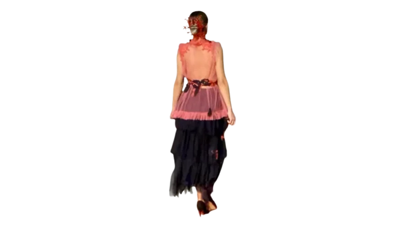 "Night Fire" Dress: Passion and Mystery in Contrast - Image 2