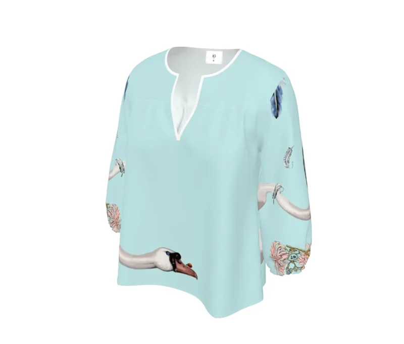 "The Swans" Blouse: Serenity and Style - Image 6