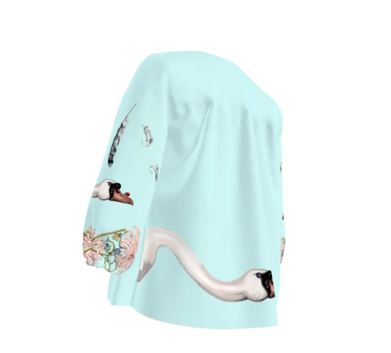 "The Swans" Blouse: Serenity and Style - Image 2