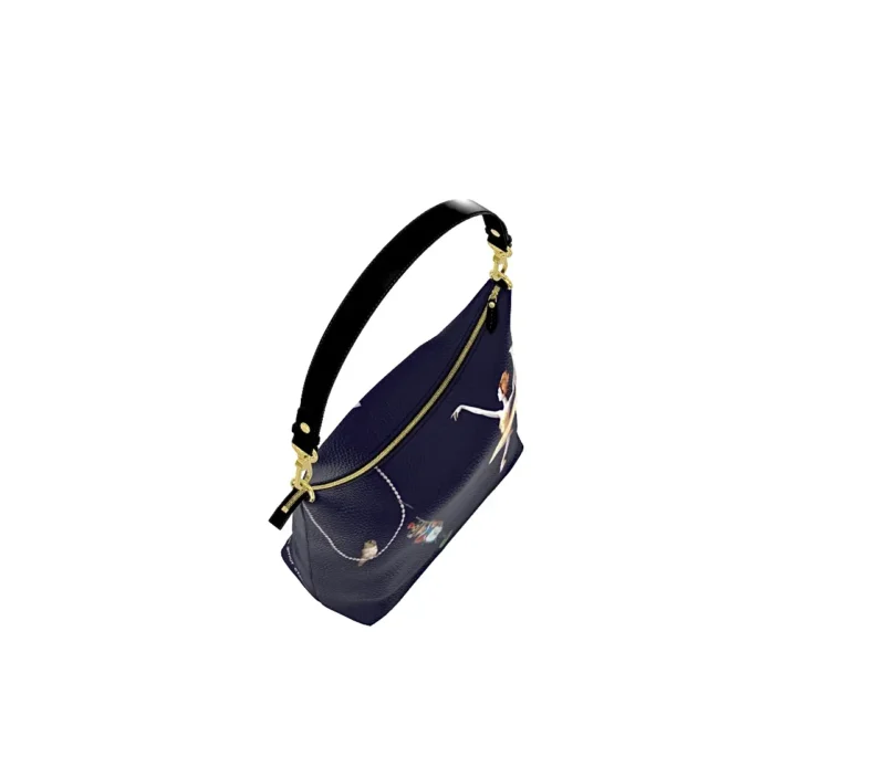 Bolso Hobo Cuadrado Único "Plomo y Tul"