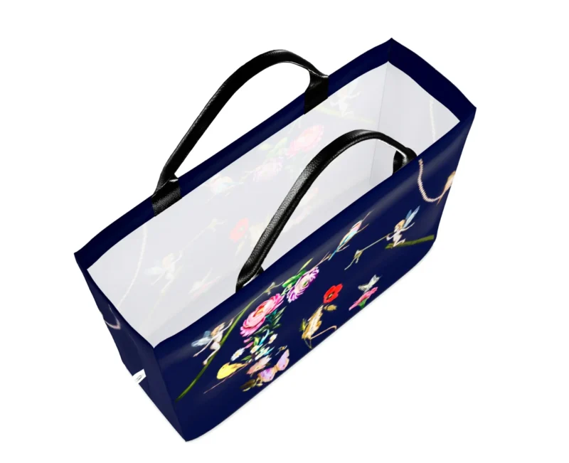 "Divine Flutter in Bloom" Custom Tote Bag - Organic Cotton Canvas - Image 6