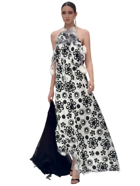 "Lunar Pom-Pom" Dress: Avant-Garde Sophistication with a Touch of Fantasy