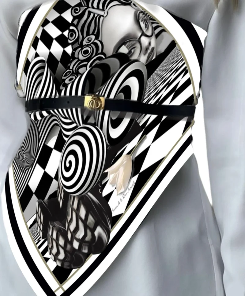 "Distorted Dreams" Unique Scarf-Carré - Image 2